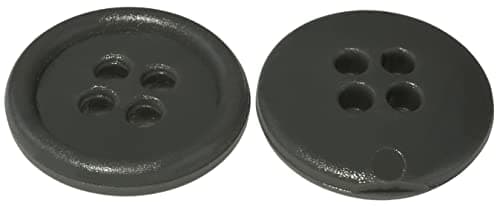 AERZETIX - C56512 - Lot de 100 Boutons à coudre ronds Ø15x3 mm à 4 trous - couleur gris anthracite 24L L24 - en plastique - ouverture 2 mm - mercerie couture vêtements mode tricot décoration