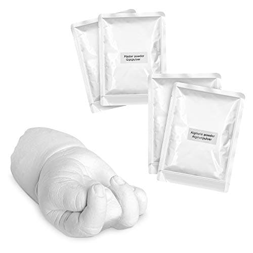 Navaris Moulage 3D pour Bébé - Kit Sculpture pour Empreintes Mains Pieds Nouveau-Né - Alginate et Plâtre - Accessoire Souvenir Naissance