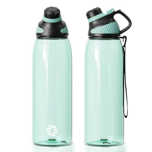 Fjbottle Bouteille d'eau 1,2L avec Couvercle Magnétique, Grande Gourde d'eau sans BPA, Bouteille de Boisson Étanche pour Gym, Demi-Gallon Bouteille d'eau pour Fitness, Sports,