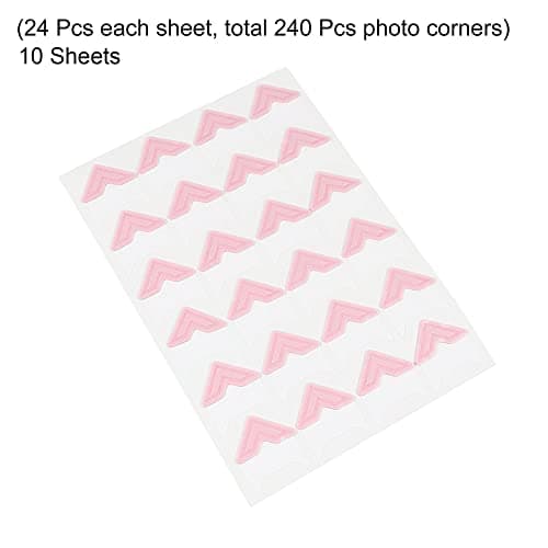 PATIKIL Photo Coins, 10 Feuilles/240 Pcs Auto-adhésif Bricolage Image avec Soutien Autocollant pour Journal Album Agenda Scrapbook, Rose
