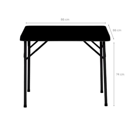 CHEFGASTRO Table de Buffet Mobile Pliante pour terrasse, Balcon, ou Jardin | HxLxP 86x86x74cm | pour jusqu'à 4 Personnes | Noir | Intérieur et extérieur