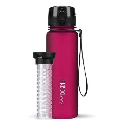 720°DGREE Gourde d'Eau 500ml “uberBottle“ +Fruit-Infuseur, softTouch - Sans BPA, Anti-fuite - Bouteille, water bottle idéale pour Enfants, École, Sport, Randonnée, Camping, Université, Voyage, Travail
