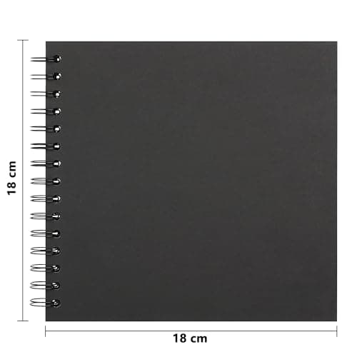 Vienrose 18 x 18 cm Album Photo Scrapbooking Vide en Papier Kraft à Couverture Rigide, Livre Photo avec 40 Pages pour Mariage, Voyage, Bebe, Noir