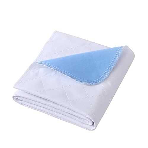 Aimtton Lot de 2 alèses d'incontinence lavables 86 × 132 cm en non-tissé absorbant imperméables et lavables, bleu/blanc