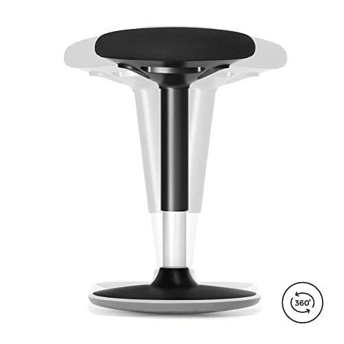 SONGMICS Tabouret Dynamique, Tabouret Assis Debout, Siège de Travail Rotatif à 360°, Ergonomique, Hauteur réglable 50-65 cm, Montage Simple, Noir OSC04BK