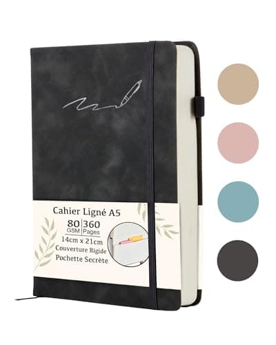 Soul Projekt Journal Intime Adulte Noir, Carnet de Notes, Bloc Note A5 Ligné, 360 Pages Notebook, Cadeau Noel Original, Carnet d'écriture Aesthetic, Agenda Scolaire, Cahier A5, Ecriture Livre
