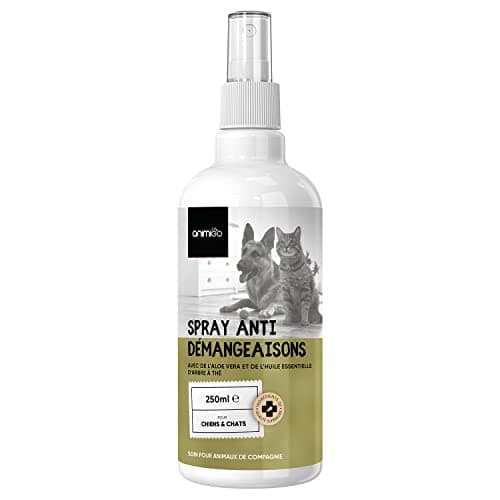 Animigo Spray Anti Démangeaisons & Irritations Chien et Chat 250ml - Formule 100% Naturelle - Soulage Les Zones Irritées & Diminue Les Grattements - Produit Calmant Compatible avec Les Léchages