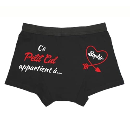 Boxer homme personnalisé - Caleçon homme personnalisé - Cadeau Saint Valentin - motif Ce petit appartient