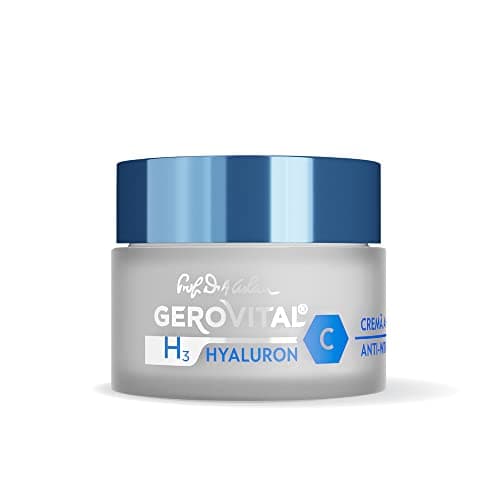 Crème Hydratante Anti-Rides Antioxydante pour Visage de Jour à l'Acide Hyaluronique, Vitamine C et E, 50 ml, Gerovital H3 Hyaluron C