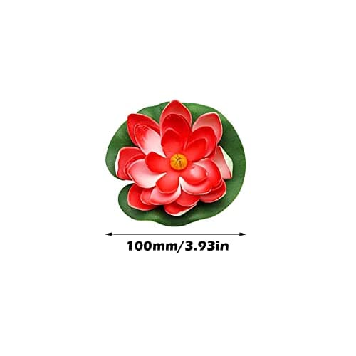 aupawdy Lot de 10 lotus artificiels en mousse imperméable pour bassin de jardin, aquarium, décoration d'aquarium