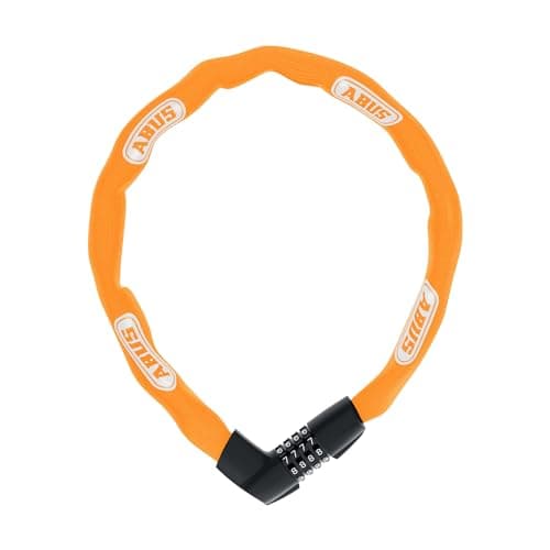 ABUS Cadenas à chaîne Tresor 1385 - Cadenas à combinaison en acier trempé - Chaîne carrée de 7 mm d'épaisseur - Niveau de sécurité 7 - 110 cm - Orange
