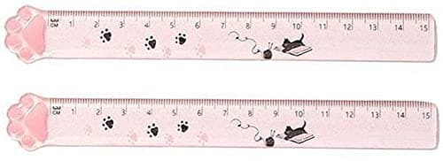 2 Pcs Règle Chat Chat Griffe Règle Dessin École École Papeterie Bureau Durable Processed