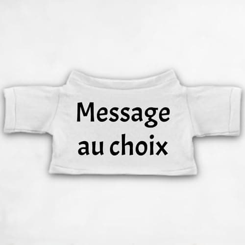 Ourson en peluche personnalisable – Ajoutez votre message | Cadeau original pour Fête des Mères, Fête des Pères, Noël, Anniversaire | 20 cm (Message au choix)