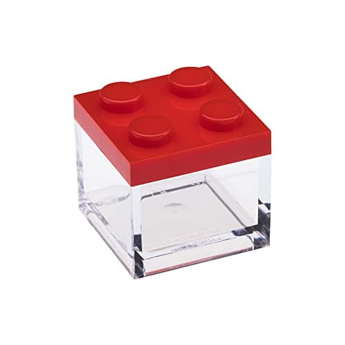 Omada Design Boîte type brique en plexiglas (48 Pcs) transparent 5X5X5 cm, pour mariages, confirmations, fêtes de communion, baptême et remise des diplômes, fabriquée en Italie, Rouge
