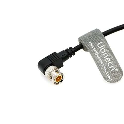 Uonecn Blackmagic RG179 coaxial BNC à angle droit mâle vers mâle Câble flexible pour caméra vidéo BMCC.