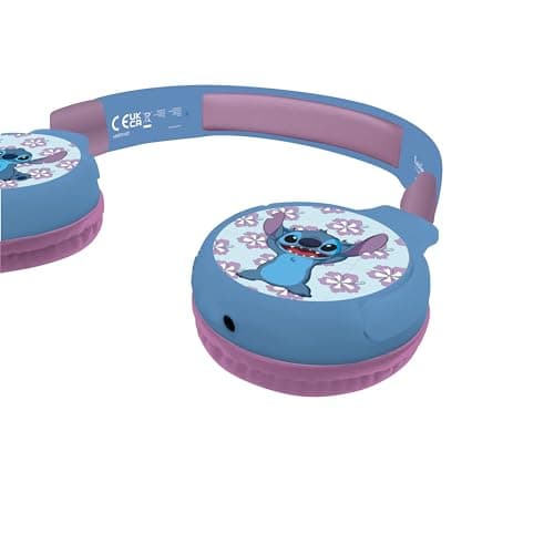 Lexibook - Disney Stitch - Casque Audio 2-en-1 Bluetooth & Filaire avec Micro et Bouton de contrôle, Pliable et Ajustable, Batterie Rechargeable Longue durée - HPBT010D