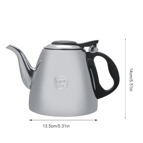 Théière, Petite Théière En Acier Inoxydable, Bouilloire à Col De Cygne, Théière Tovetop, Chauffe-eau Chaude, Bouilloire à Café Pour Cuisinière, Plaque à Induction(1.2L)