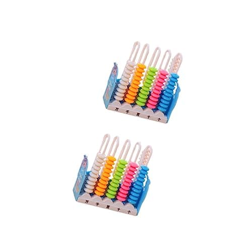 ibasenice Boulier Enfant Bois 2 Pièces Enfants Boulier Calcul Jouets Mathématiques Jouet Perles Jouets De Nombre Préscolaire Abaque en Plastique Calcul Jouets Abaque