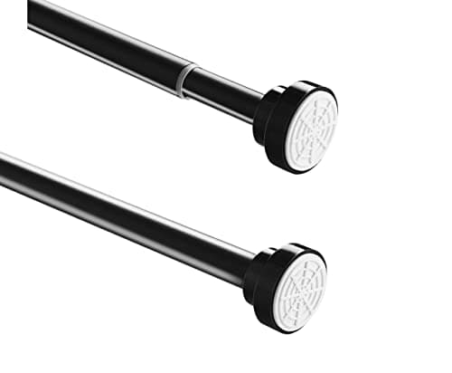 ACAZA - Tringle Rideau Extensible de 125 à 220 cm - Sans percage - Autobloquante - Tringle Telescopique sans Percage - Noir