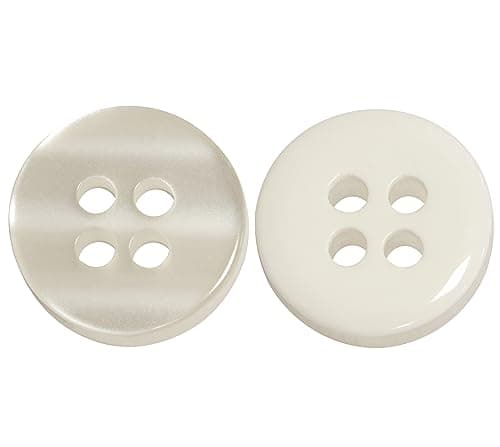 AERZETIX - C67902 - Lot de 30 Boutons à coudre ronds Ø11.5 mm à 4 trous - 18L L18 - en plastique - ouverture 1.8 mm - couleur blanc - création de vêtements loisirs créatifs mercerie décoration