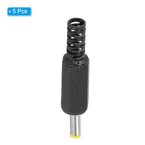 PATIKIL 4x1,7 mm DC Mâle Prise Alimentation Alimentation Extrémités, 5 Paquet DIY DC Baril Connecteur Remplacement, Jaune