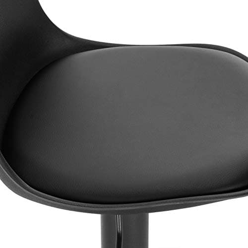 EUGAD 1 X Tabouret de Bar en Cuir synthétique Noir réglable en Hauteur et pivotant à 360 °,0651BY-1