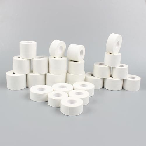 4 volumes. chaque volume Sport Tape 3,8 cm x 10 m Sport Tape Classic blanc Bande non élastique,Imperméable et douce pour la peau en coton (Blanc ruban adhésif)