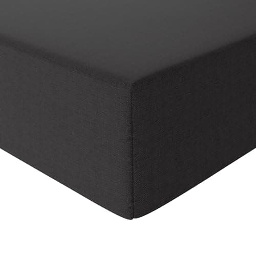Amazon Basics Drap Housse, 140 x 200 x 30 cm, en Polyester Microfibre pour Matelas Épais jusqu'à 30 cm, Noir