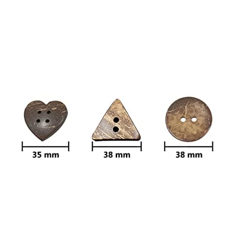 30 boutons de noix de coco en forme de cercle, mesure 38 mm, boutons en bois, boutons pour l'artisanat, boutons pour la couture, boutons pour décorer, 30 u. (Coco4, 38mm)