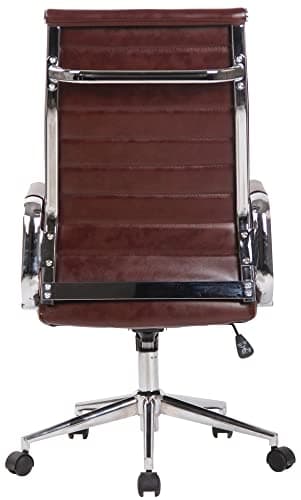 CLP Chaise De Bureau Ergonomique Kolumbus en Similicuir I Fauteuil De Bureau Réglable en Hauteur Pivotant Piètement Mécanisme A Bascule Intégré, Couleur:Bordeaux