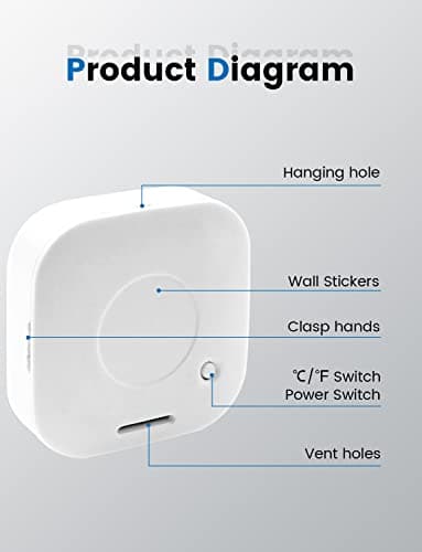Mini Thermomètre Hygromètre Intérieur Digital à Haute Précision, Moniteur de Température et Humidimètre, Thermo Hygromètre Indicateur du Niveau de Confort