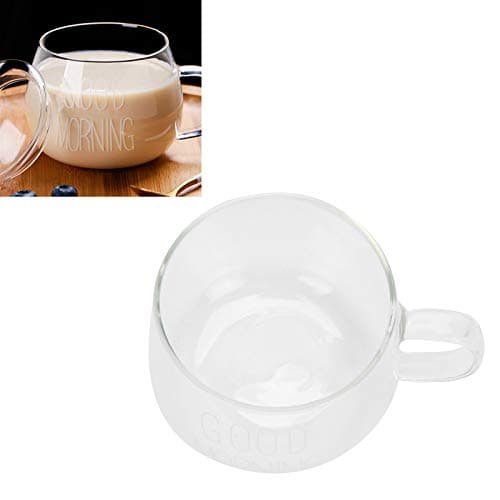 Tasse à lait tasse en verre Borosilicate Transparent avec poignée pour café Cocktail boisson thé maison cuisine fournitures(Lettres blanches)