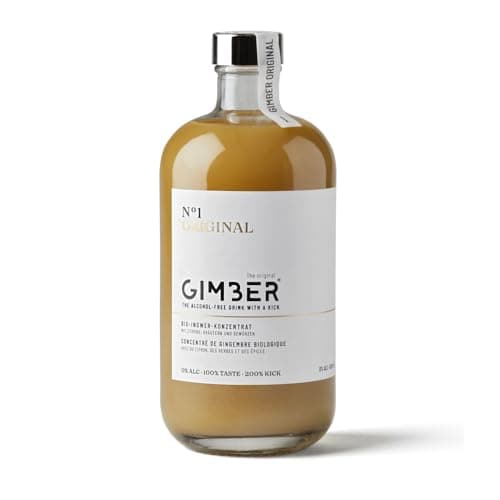 GIMBER Concentré gingembre bio 500 ml | Boisson sans alcool 100% biologique à base de gingembre, citron & épices | Jus de gingembre délicieux premium