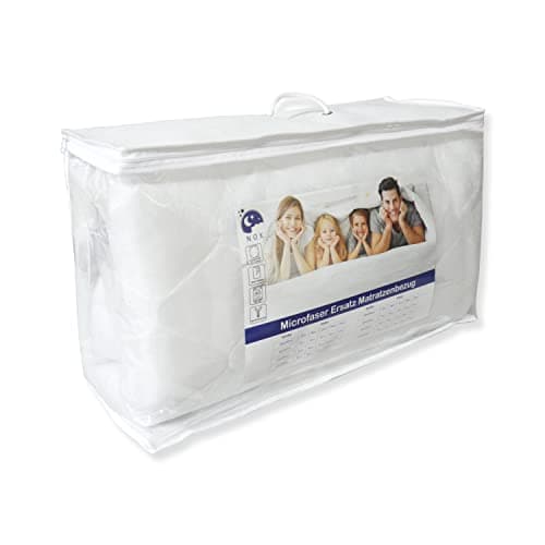 TULENA Housse de Matelas en Microfibre avec Fermeture éclair, 80x200 cm, Hauteur 23 à 25 cm, matelassée, Blanche, hypoallergénique, certifiée Öko-Tex