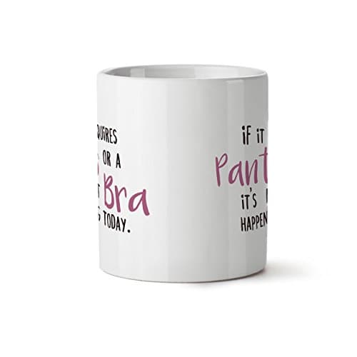 Wellcoda Non Soutien-gorge Non Un pantalon Mug en céramique, Paresseux Tasse - Grande, poignée facile à prendre, impression recto verso, idéale pour les buveurs de café et de thé By