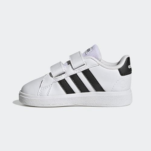 adidas Mixte bébé Grand Court Lifestyle Hook and Loop Shoes, Cloud White/Core Black/Core Black, 27 EU