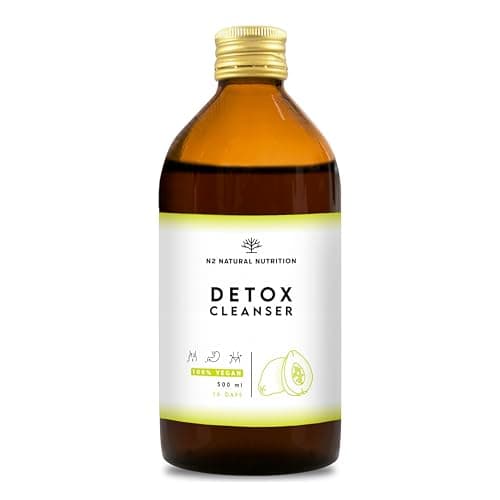 Detox Minceur | Diurétique et draineur | Élimination puissante de toxines aux extraits de plantes | Effet Ventre Plat | Formule naturelle ultra concentrée, 500 ml, Certifié Végan, N2 Natural Nutrition