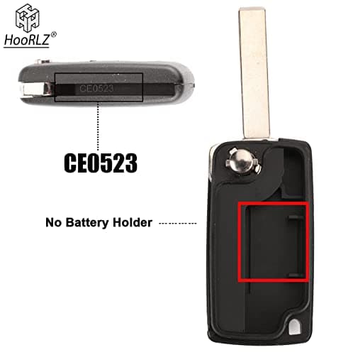 HooRLZ Coque Clé C-itroën C3, Compatible pour C-itroën C2 C3 Picasso C4 C6 C8, Peugeot 207 307 308 407 3008 5008, Boitier Clé C3, TéLéCommande C3, Clef 207 Peugeot - 2 Boutons, CE0523