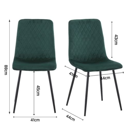 GOLDFAN Ensemble Table et 4 Chaises Bois Table de Salle à Manger avec 4 Velours Chaises,Table en Bois et Chaise de Salle à Manger de Cuisine pour 4 Personnes,Vert