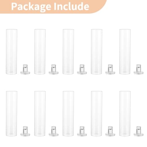 NUPTIO Porte-Bougies en Verre Bougies Coniques - 10 Pcs Porte-Bougies en Verre Bougies Coniques, Abat-Jour Verre Transparent Bougies Coniques Moderne Mariage Noël Table Feu de Cheminée