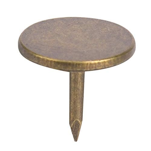 100 Clous d'Ameublement, Tête Plate, Kit d'Assortiment de Broches à Dessin, Clous de Meubles, Fournitures d'Art en Fer, Accessoires pour Décoration de Canapé de Porte - Bronze Cyan(11 x 11MM)