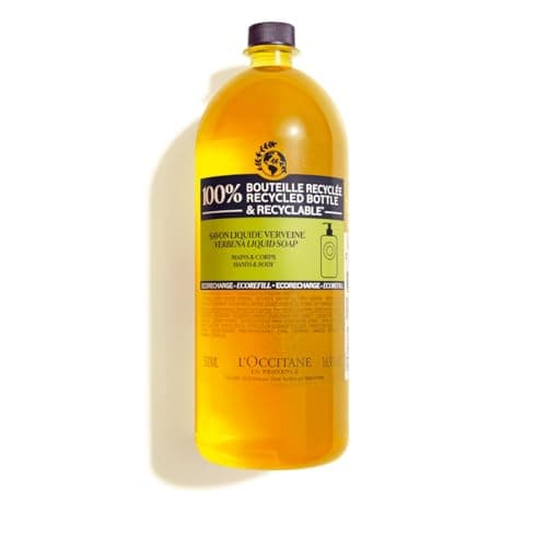 L'OCCITANE - Éco-Recharge Savon Liquide Mains & Corps Karité Verveine - 500 ml - Fabriqué en France