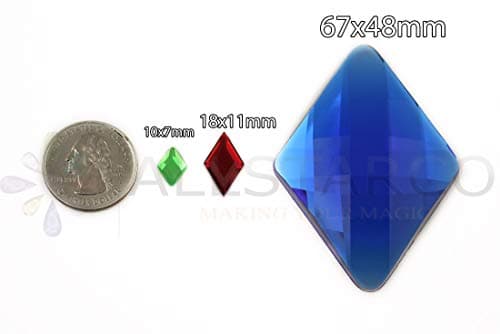 Allstarco 11x18mm Flat Back Diamond Acrylic Rhinestones Plastic Gems for Jewelry Making Costume Jewels Cosplay Embelishments - 35 Pieces (Green Emerald h106)