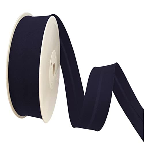 TEXTEX = biais de 30 mm de large. 50 % coton et 50 % polyester. Pièce de 10 m (bleu marine)