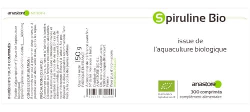 SPIRULINE BIO * 500 mg * Le plus puissant des aliments, riche en protéines et en fer, pour retrouver forme et vitalité (300 comprimés)