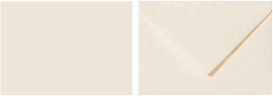 Lot de 25 enveloppes 140 x 190 mm crème pour mariage, anniversaire et cartes de vœux