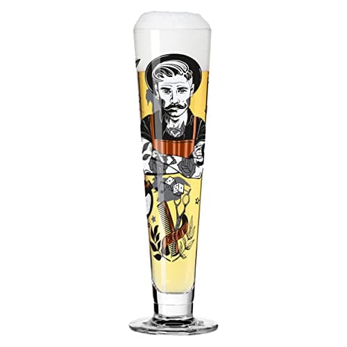 Ritzenhoff 1011009 Verre à bière 330 ml - série Heldenfest, motif n° 9 - Barber - rond et multicolore - Made in Germany