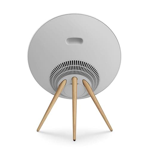 Bang & Olufsen Beosound A9 (5ème Génération) - Enceinte Design Emblématique de Luxe Puissante Bluetooth et WiFi Connectée avec Pieds en Bois - Natural Aluminium