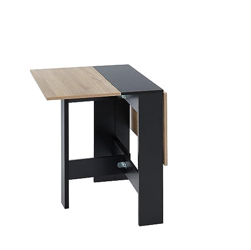 BAÏTA Table Pliante, Noir et chêne, L104cm