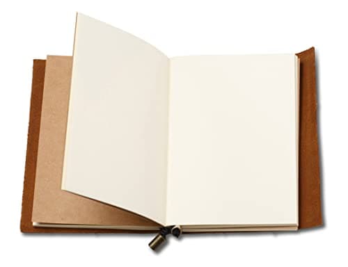 Wanderings Petit Carnet De Voyage A6 Rechargeable En Cuir - 17 X 13 cm (A6) - Fabriqué En Cuir Véritable - Parfait Pour Écrire, Poètes, Voyageurs, Comme Journal Intime - Inserts Vierges